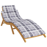 Vidaxl Lounger Kissen 186x58x3 cm Oxford Fabric Diamond Muster grau - afbeelding 3