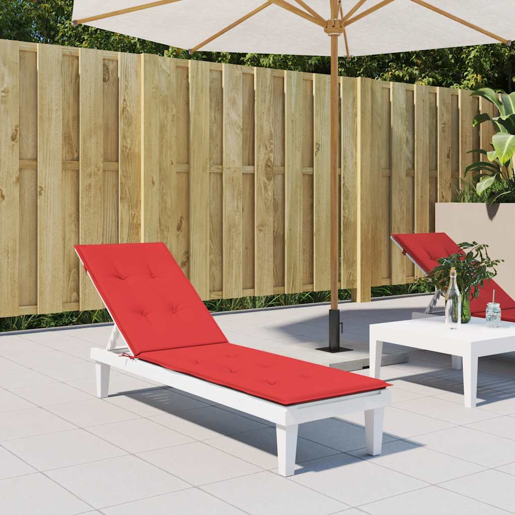 VIDAXL -Terrassenstuhlkissen (75+105) x50x4 cm rot
