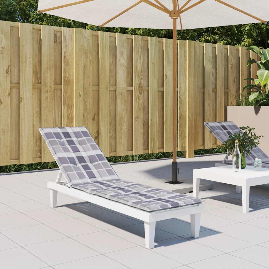Vidaxl Patio Chair Kissen Fenstermuster (75+105) x50x4 cm grau