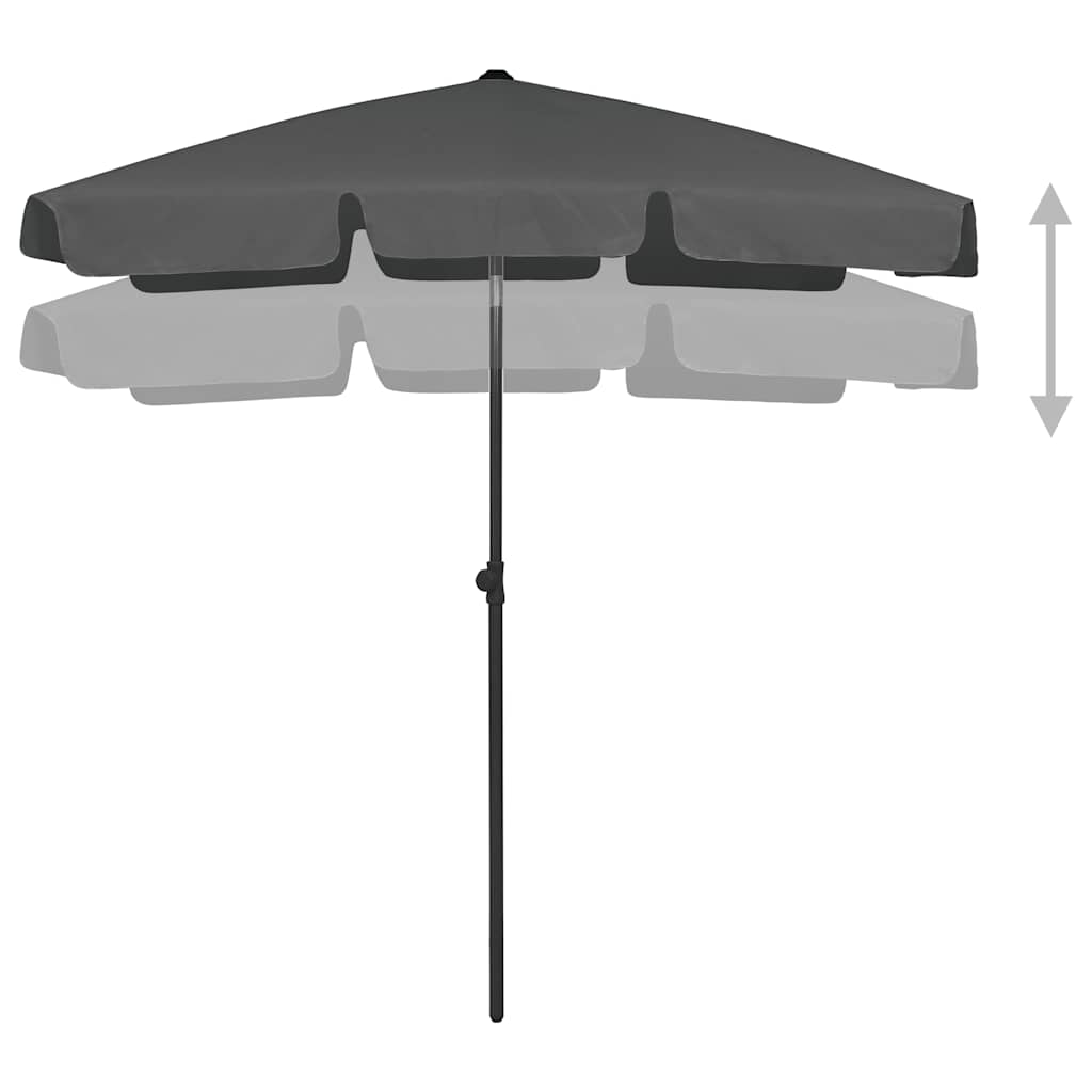 Vidaxl Strandparasol 180x120 cm Anthrazit -ausgelöst