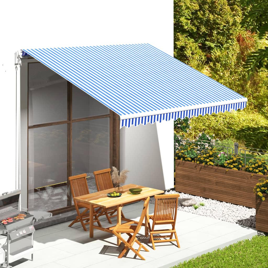 Vidaxl Ersatztuch für Luifel 4x3,5 m blau und weiß