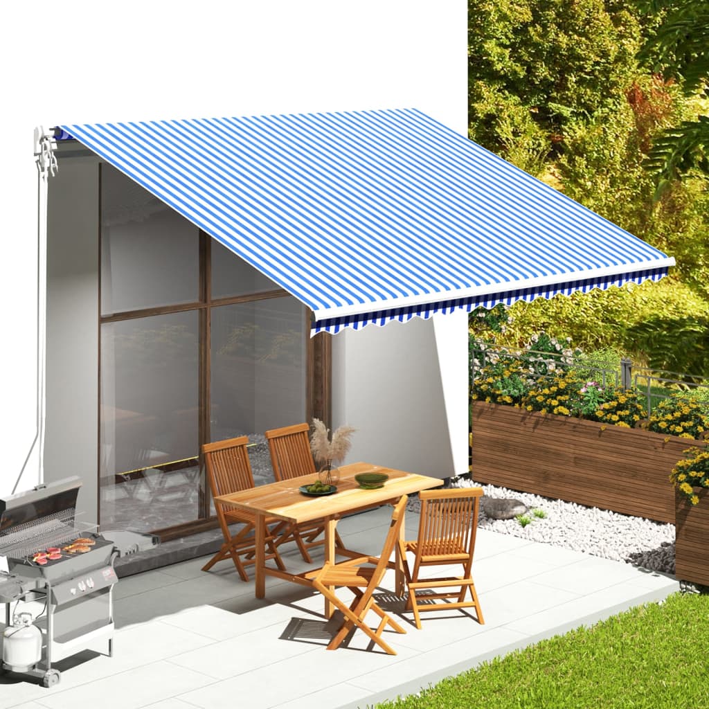 Vidaxl Ersatztuch für Luifel 4,5x3,5 m blau und weiß