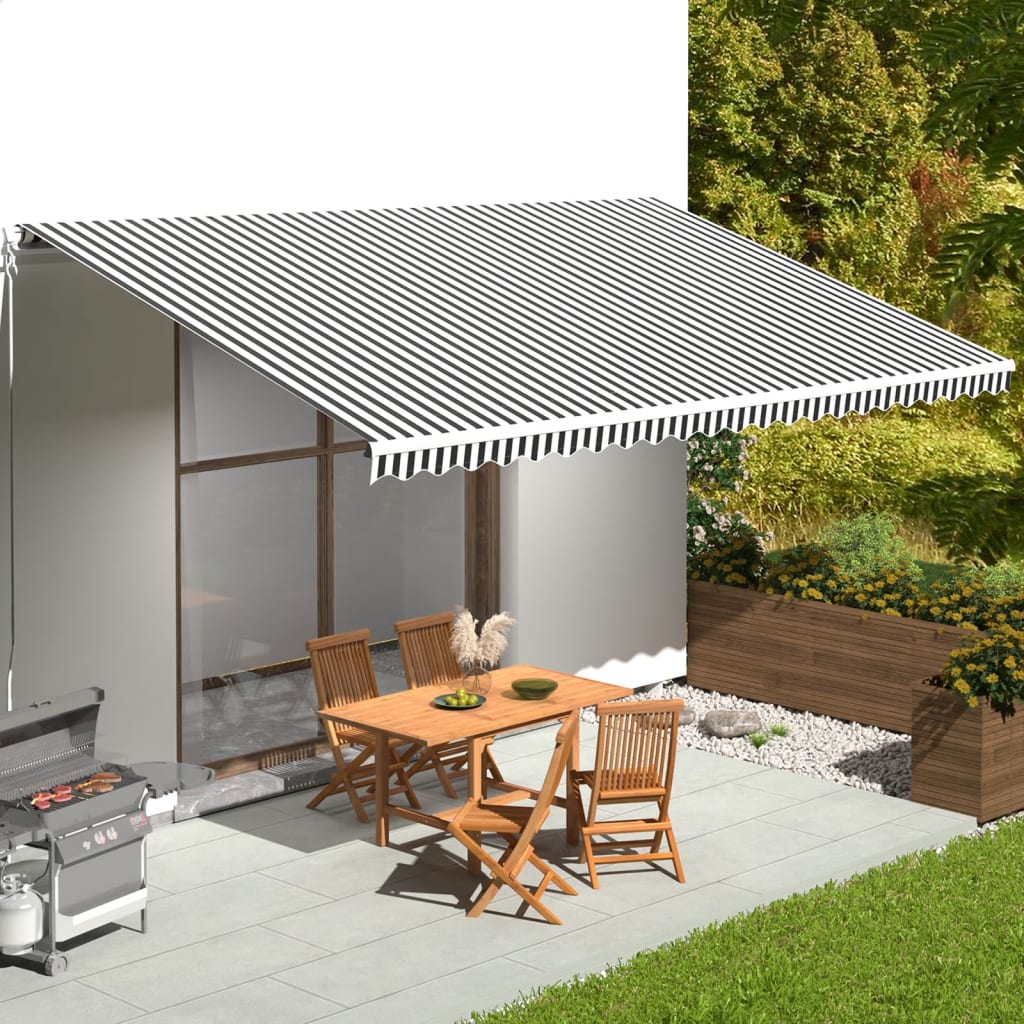 Vidaxl Ersatztuch für Luifel 6x3,5 m Anthrazit -geläutet und weiß