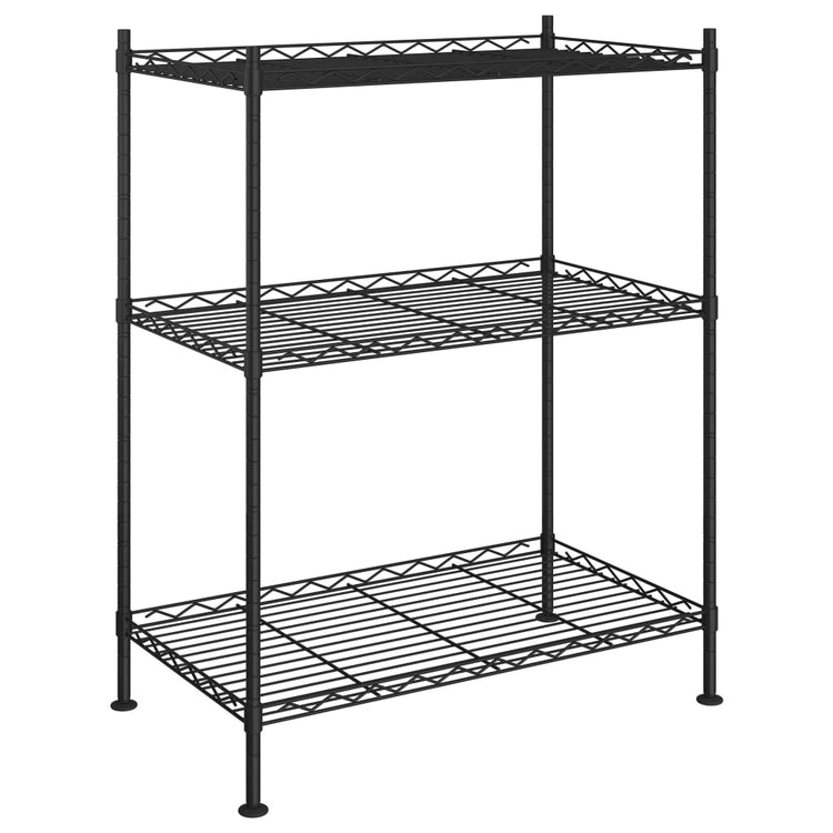 VIDAXL-LAGE RARK 3-LAYER 150 KG 60x35x76 cm Schwarz