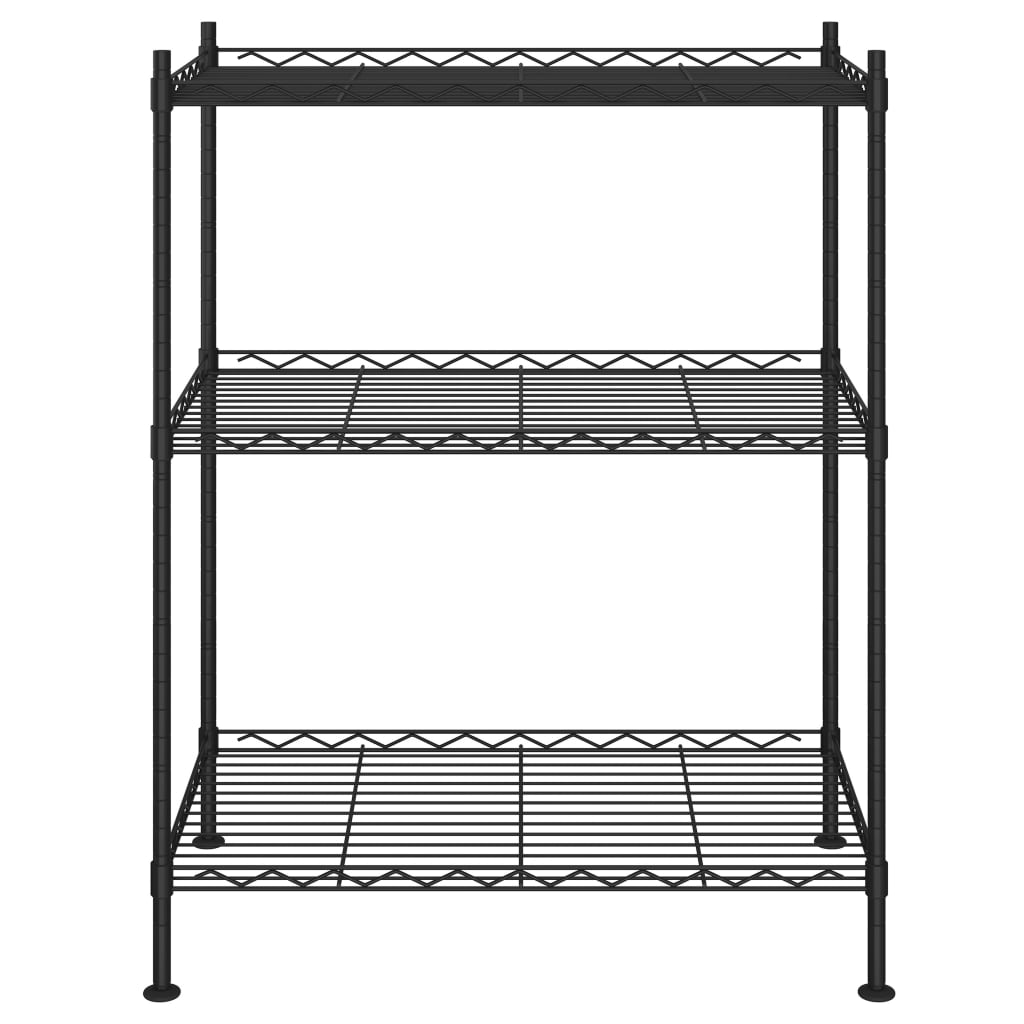 VIDAXL-LAGE RARK 3-LAYER 150 KG 60x35x76 cm Schwarz