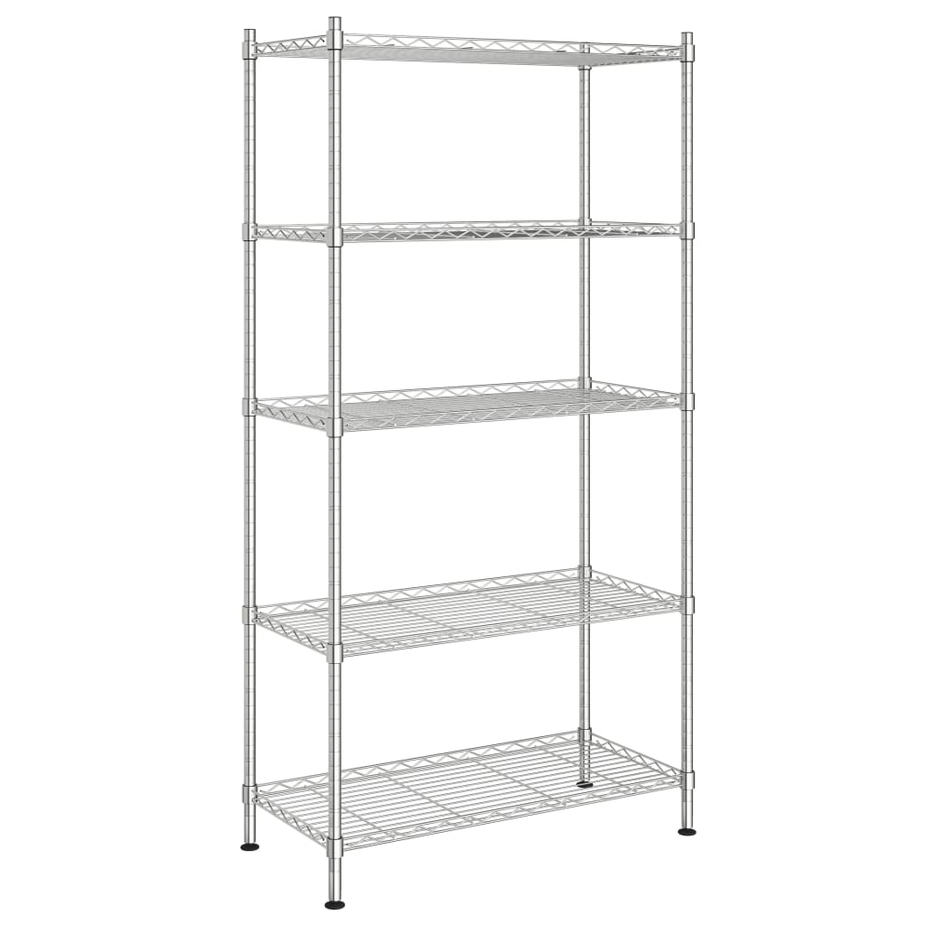 VIDAXL-Speicher 5-Schicht 250 kg 90x35x180 cm chromfarben