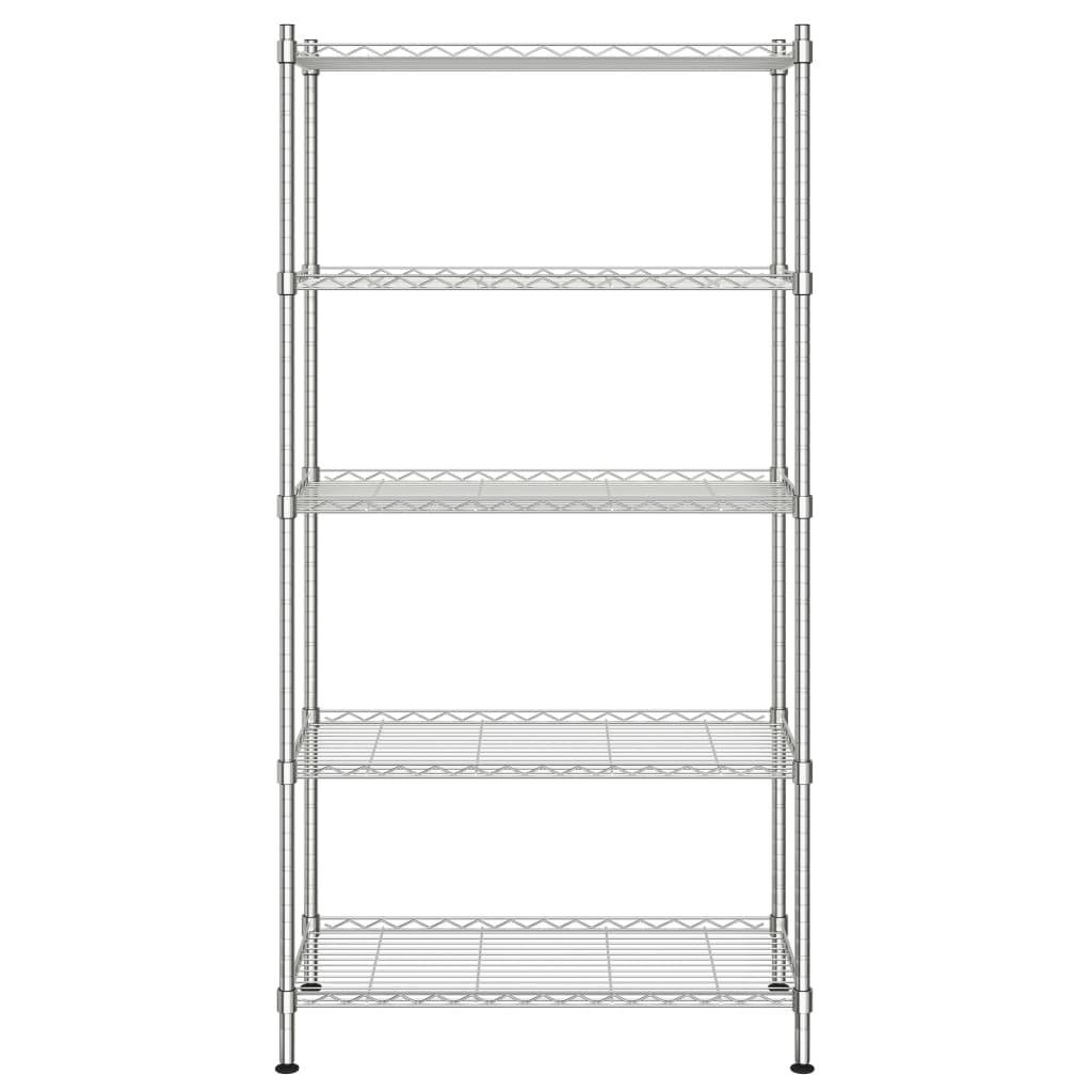 VIDAXL-Speicher 5-Schicht 250 kg 90x35x180 cm chromfarben