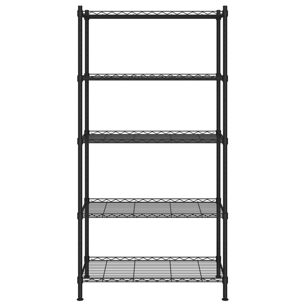 VIDAXL-LAGER RAKE 5-layer 250 kg 90x35x180 cm Schwarz