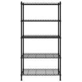 VIDAXL-LAGER RAKE 5-layer 250 kg 90x35x180 cm Schwarz - afbeelding 3