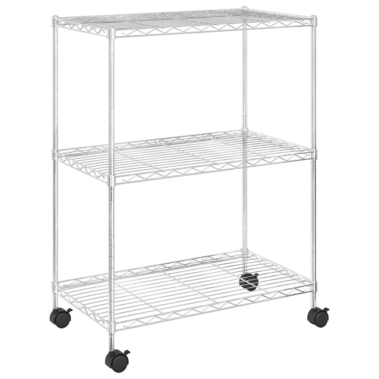VIDAXL-Speicher mit Rädern 3-layer 150 kg 60 x 35 x 81 cm Chromfarben