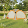 VIDAXL -Partyzelt mit LED- und 4 Seitenwänden 3.6x3,6x2,3 m grau und orange