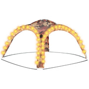 VIDAXL -Partyzelt mit LED- und 4 Seitenwänden 3.6x3.6x2,3 M Tarn - afbeelding 2
