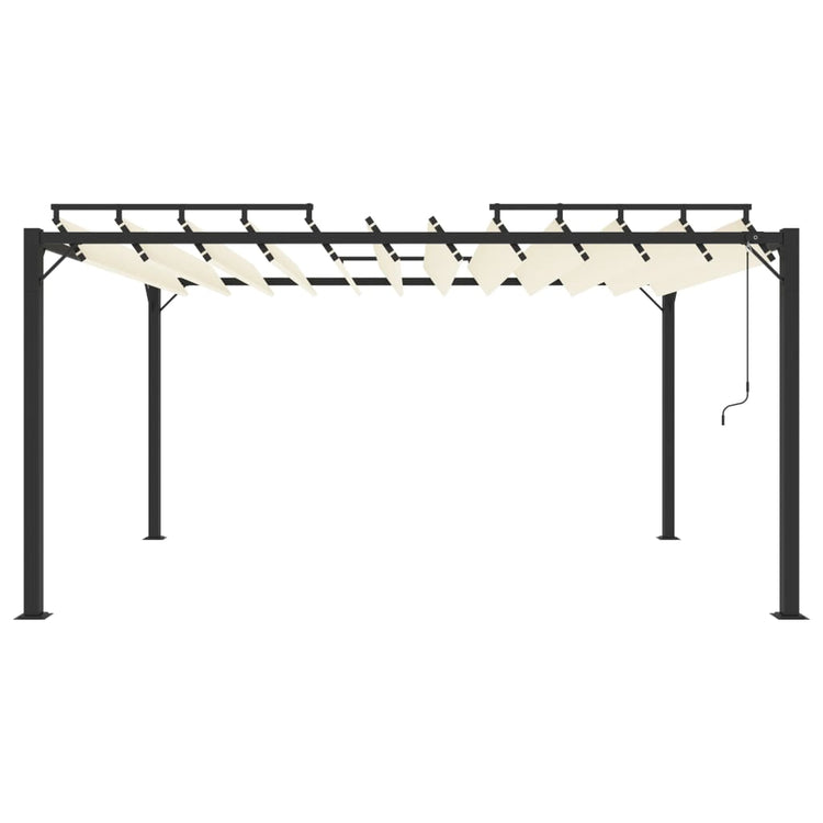 Vidaxl -Laube mit Lettdach 3x4 M Staub und Aluminiumcreme -Colored