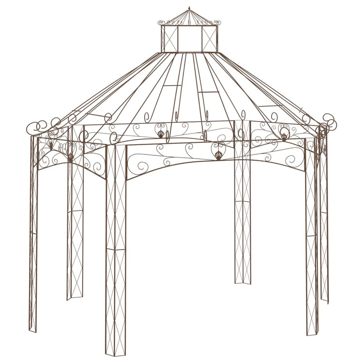 Vidaxl Gartenpavillon 400x258x378 cm Eisen Antiquitätenbraun