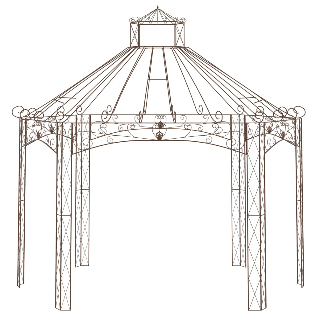 Vidaxl Gartenpavillon 400x258x378 cm Eisen Antiquitätenbraun
