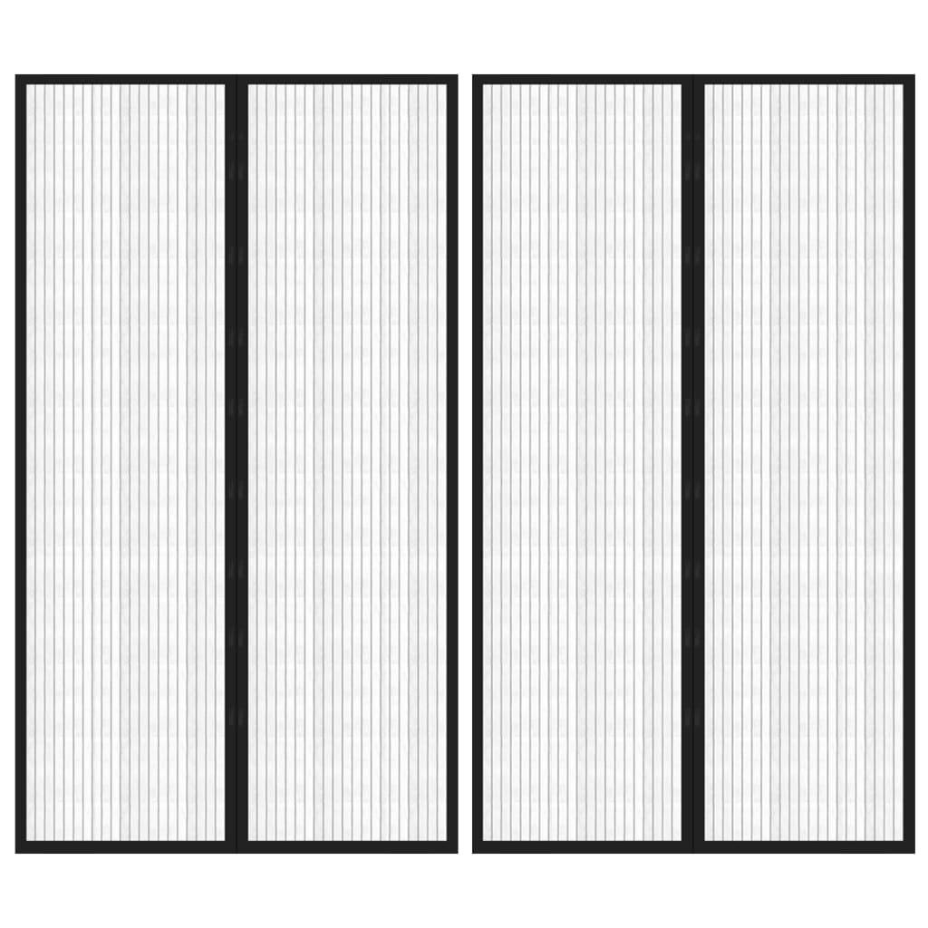 Vidaxl Insektentürvorhänge 2 PCs Magnetisch 200x80 cm schwarz