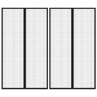 Vidaxl Insektentürvorhänge 2 PCs Magnetisch 200x80 cm schwarz