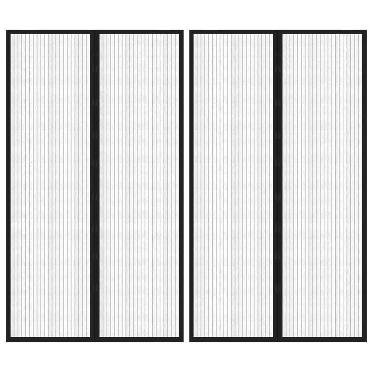 Vidaxl Insektentürvorhänge 2 PCs Magnetisch 200x80 cm schwarz