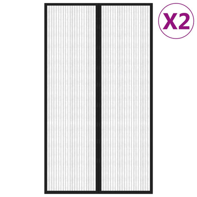 Vidaxl Insektentürvorhänge 2 PCs Magnetisch 200x80 cm schwarz