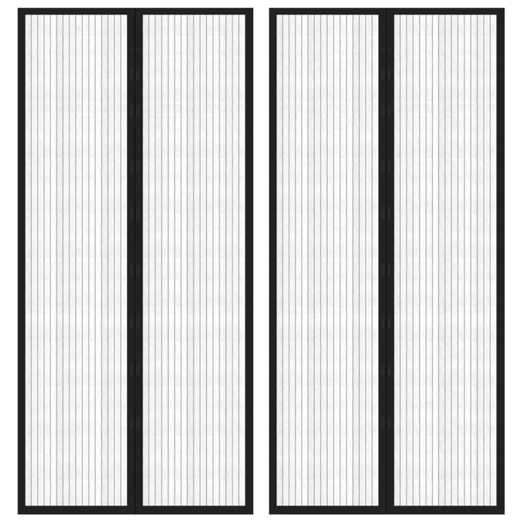 Vidaxl Insektentürvorhänge 2 PCs Magnetisch 210 x 90 cm schwarz