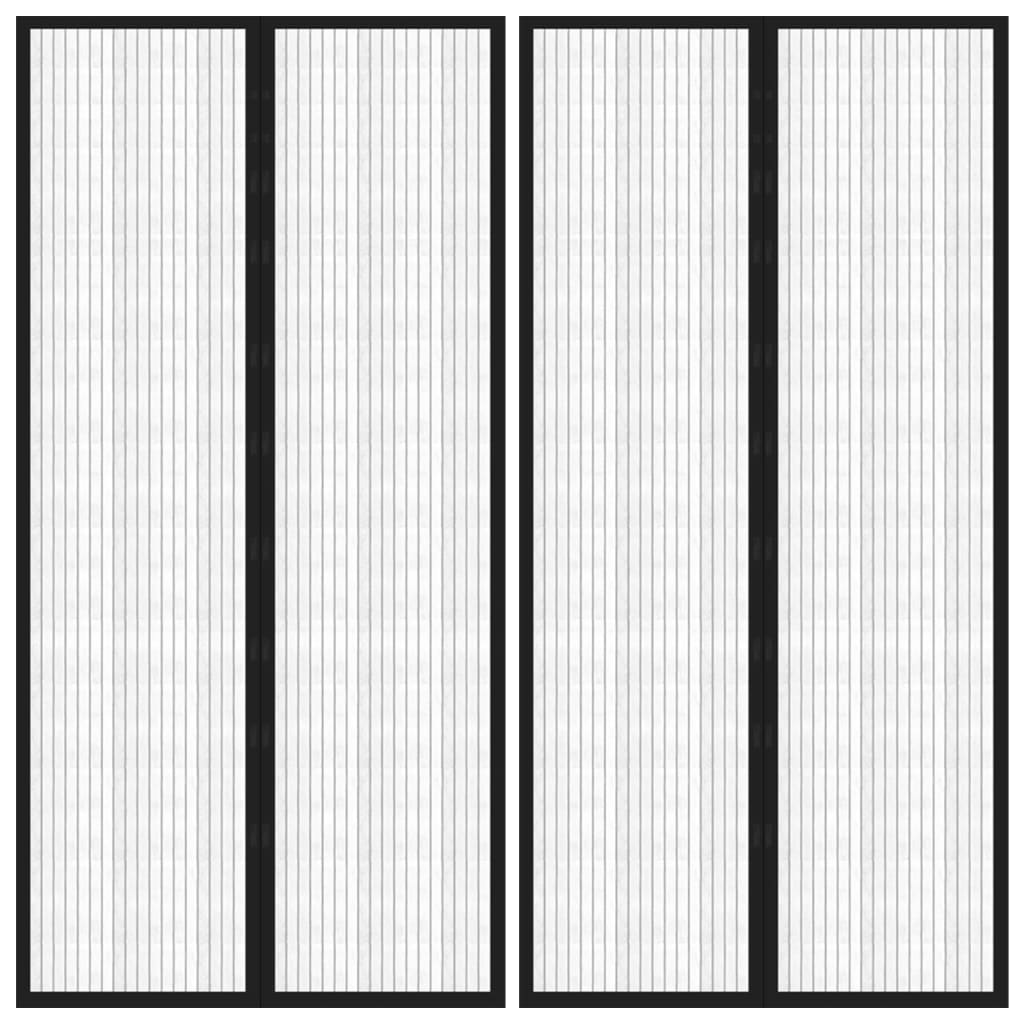 Vidaxl Insektentürvorhänge 2 PCs Magnetisch 220x100 cm schwarz