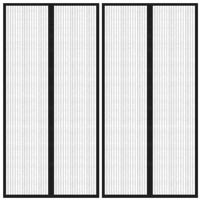 Vidaxl Insektentürvorhänge 2 PCs Magnetisch 220x100 cm schwarz