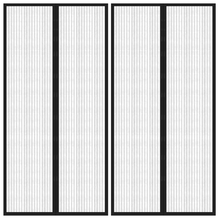 Vidaxl Insektentürvorhänge 2 PCs Magnetisch 220x100 cm schwarz