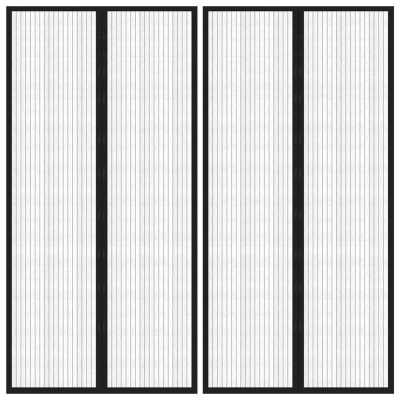 Vidaxl Insektentürvorhänge 2 PCs Magnetisch 220x100 cm schwarz