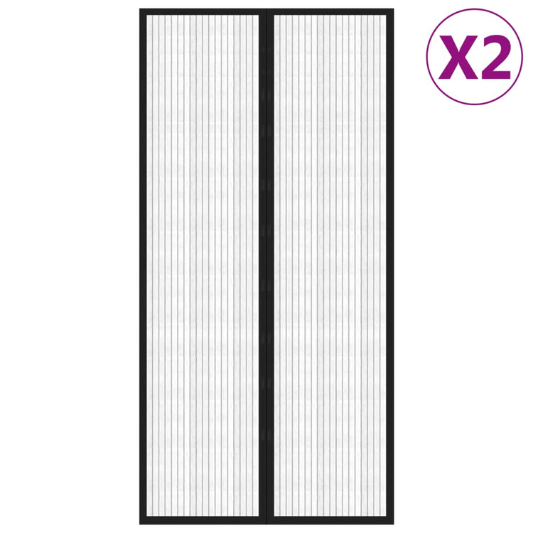 Vidaxl Insektentürvorhänge 2 PCs Magnetisch 220x100 cm schwarz