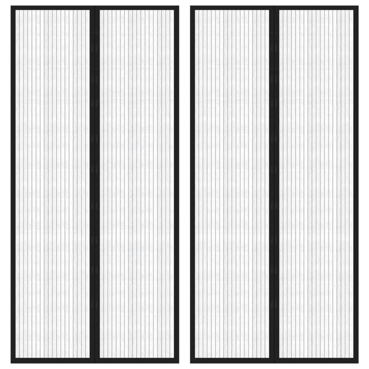 Vidaxl Insektentürvorhänge 2 PCs Magnetisch 220x110 cm schwarz