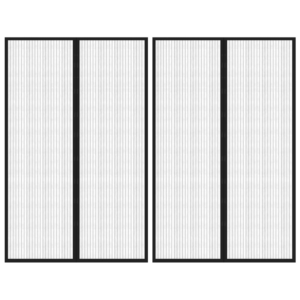Vidaxl Insektentürvorhänge 2 PCs Magnetisch 220 x 1330 cm schwarz