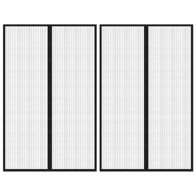 Vidaxl Insektentürvorhänge 2 PCs Magnetisch 220 x 1330 cm schwarz