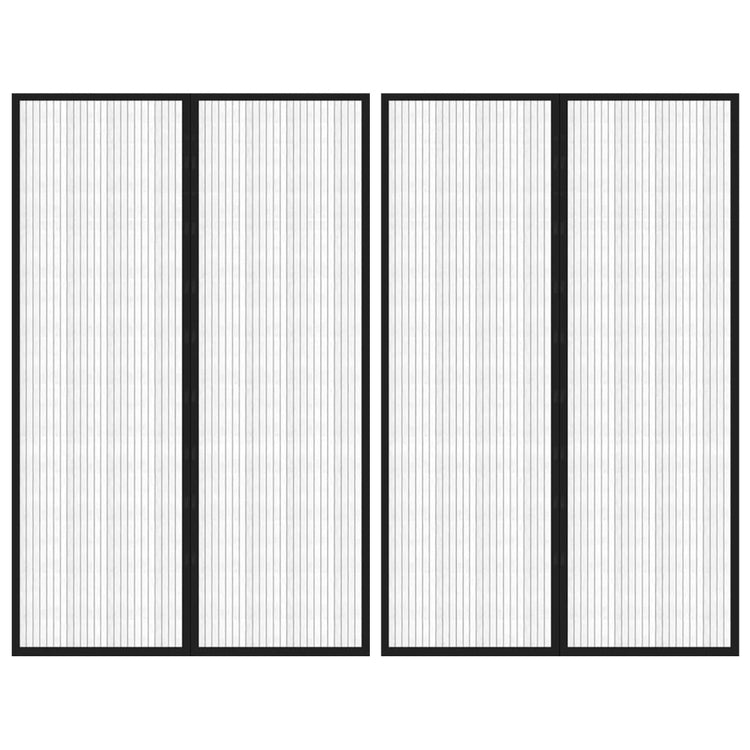 Vidaxl Insektentürvorhänge 2 PCs Magnetisch 220 x 1330 cm schwarz