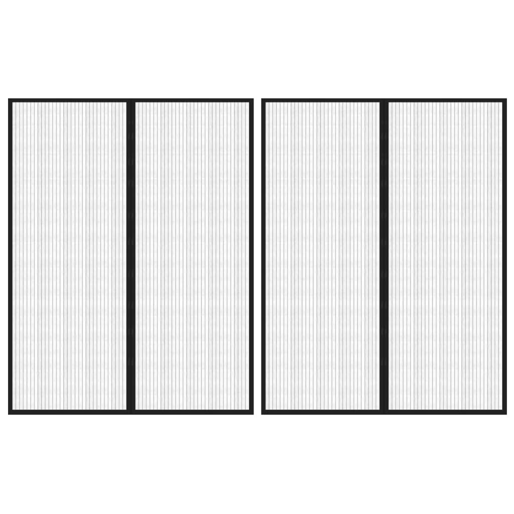 Vidaxl Insektentürvorhänge 2 PCs magnetisch 230x160 cm schwarz