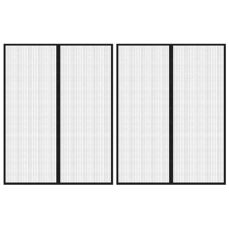 Vidaxl Insektentürvorhänge 2 PCs magnetisch 230x160 cm schwarz