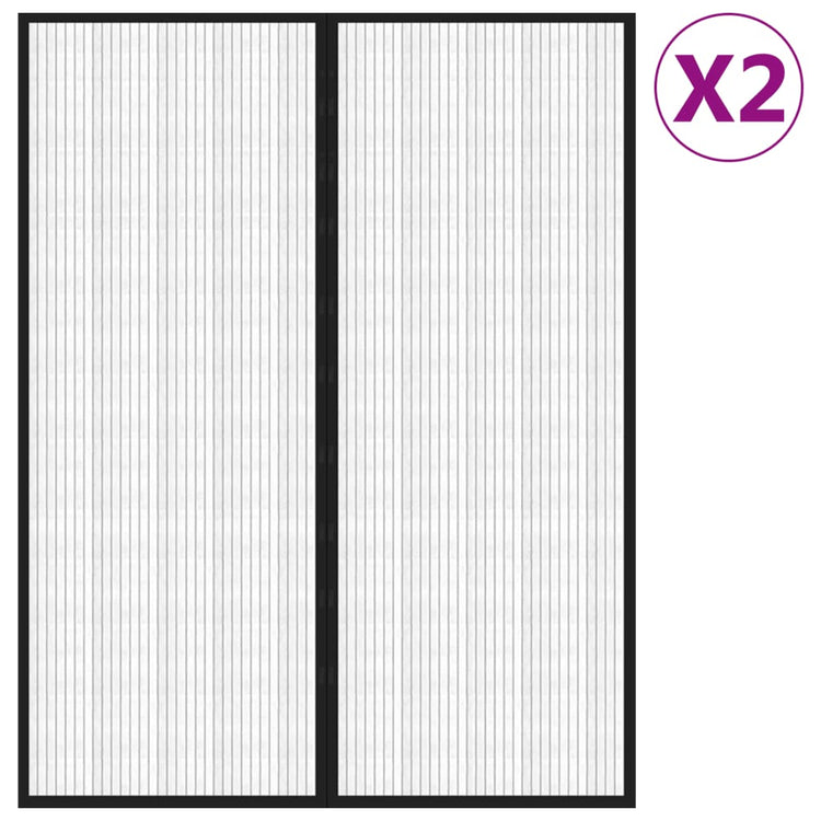 Vidaxl Insektentürvorhänge 2 PCs magnetisch 230x160 cm schwarz