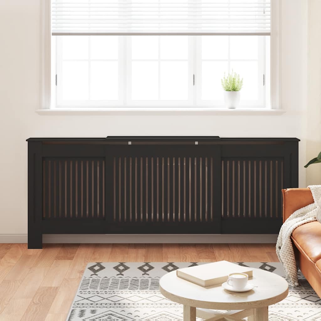 VIDAXL -Radiatorkonstruktion 205 cm MDF Schwarz