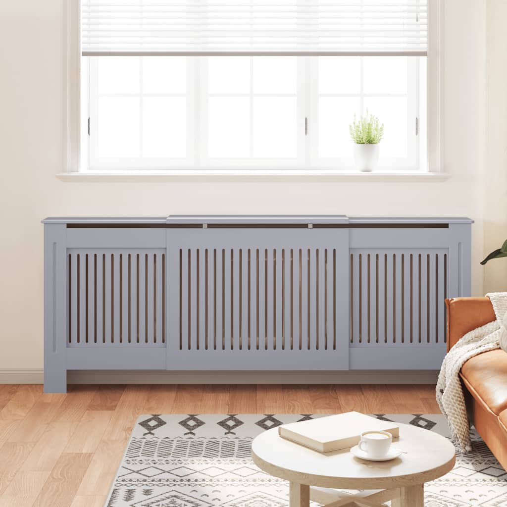 VIDAXL -Radiatorkonstruktion 205 cm MDF Grau