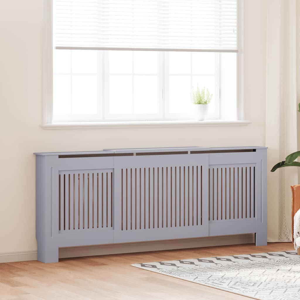 VIDAXL -Radiatorkonstruktion 205 cm MDF Grau