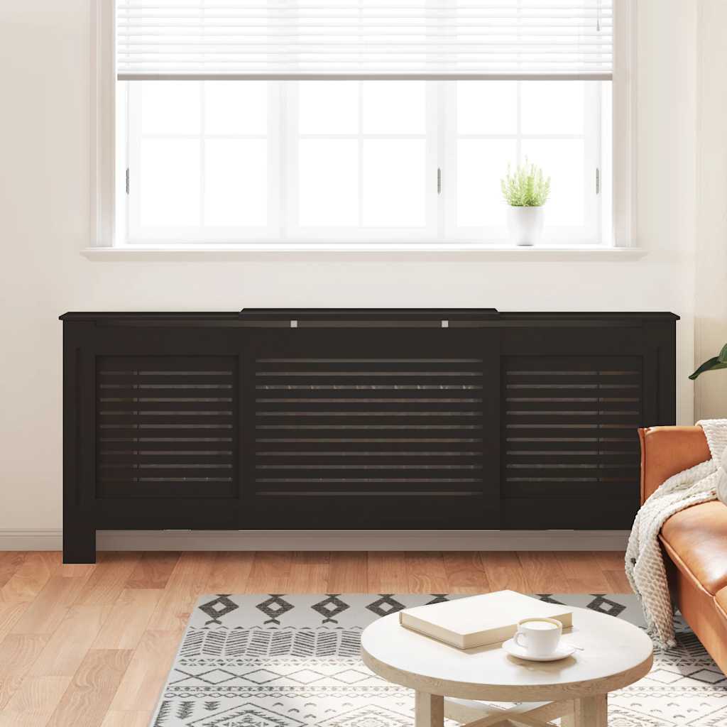 VIDAXL -Radiatorkonstruktion 205 cm MDF Schwarz