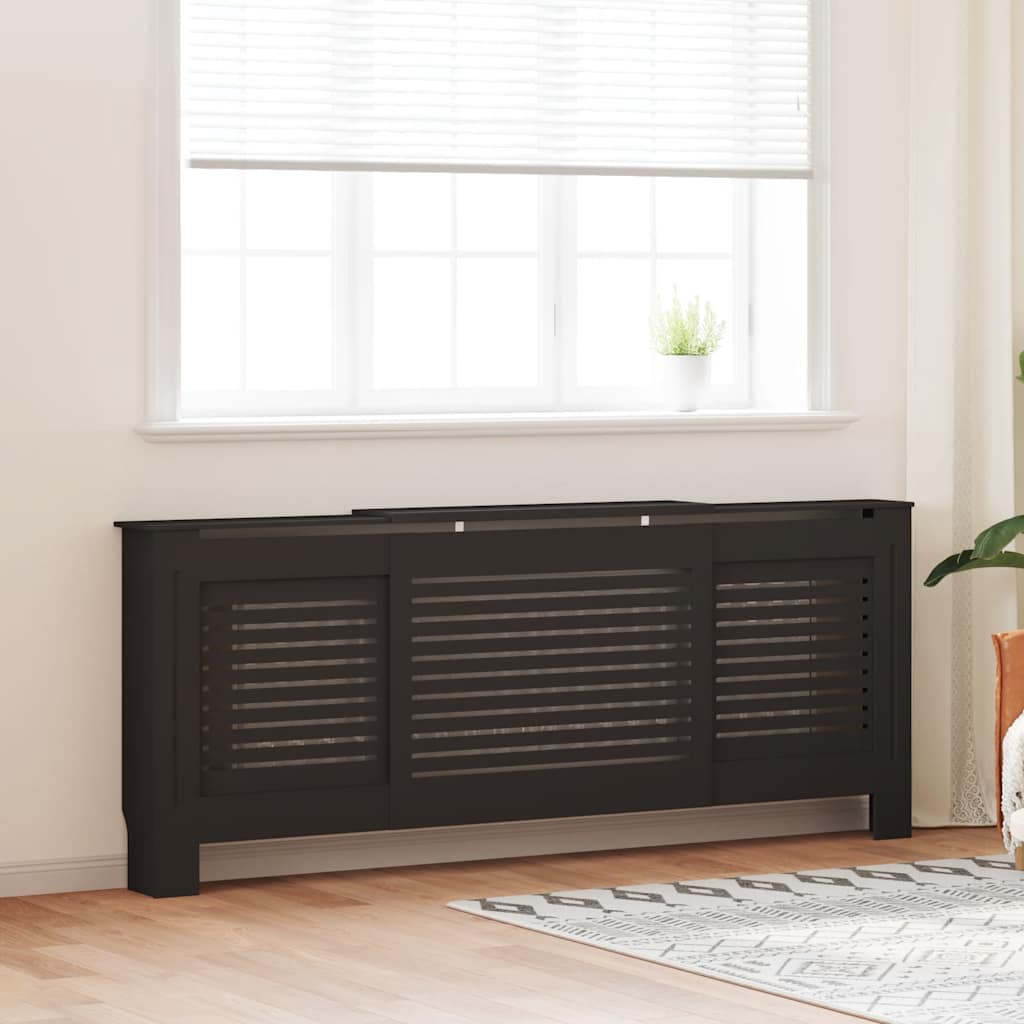 VIDAXL -Radiatorkonstruktion 205 cm MDF Schwarz