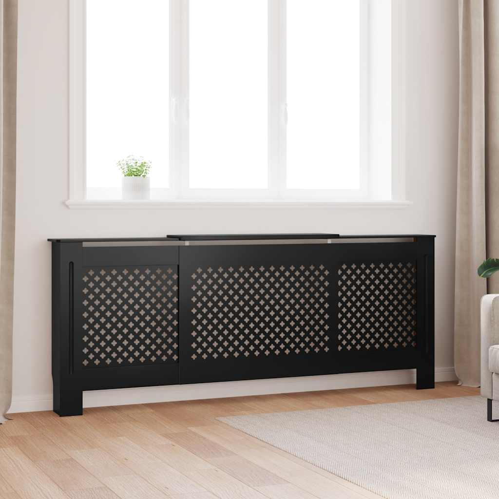 VIDAXL -Radiatorkonstruktion 205 cm MDF Schwarz