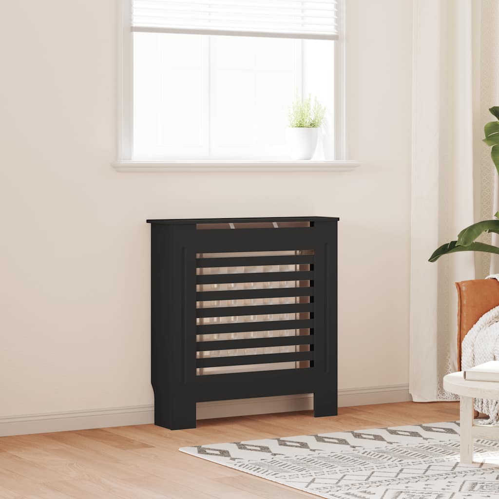 VIDAXL -Radiatorkonstruktion 78 cm MDF Schwarz
