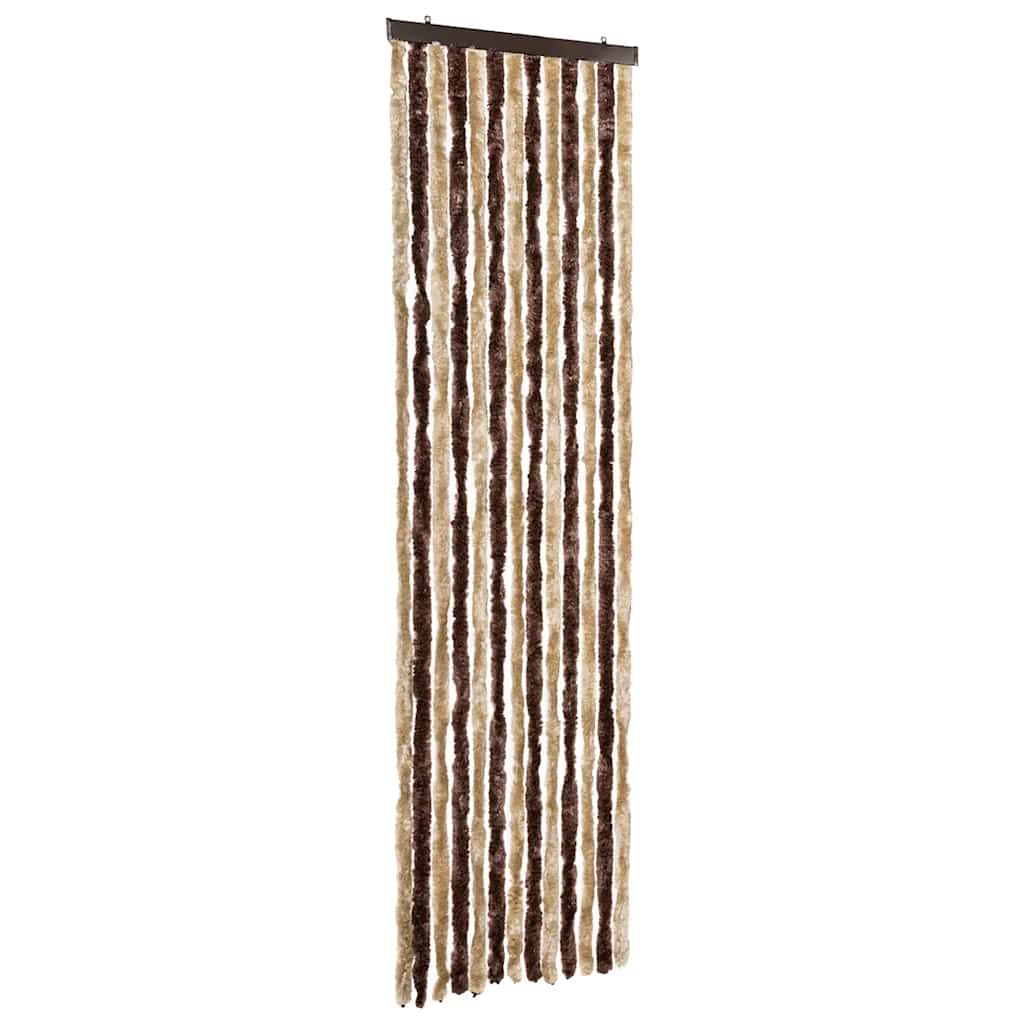 Vidaxl Fly Vorhang 56x200 cm Chenille Beige und hellbraun