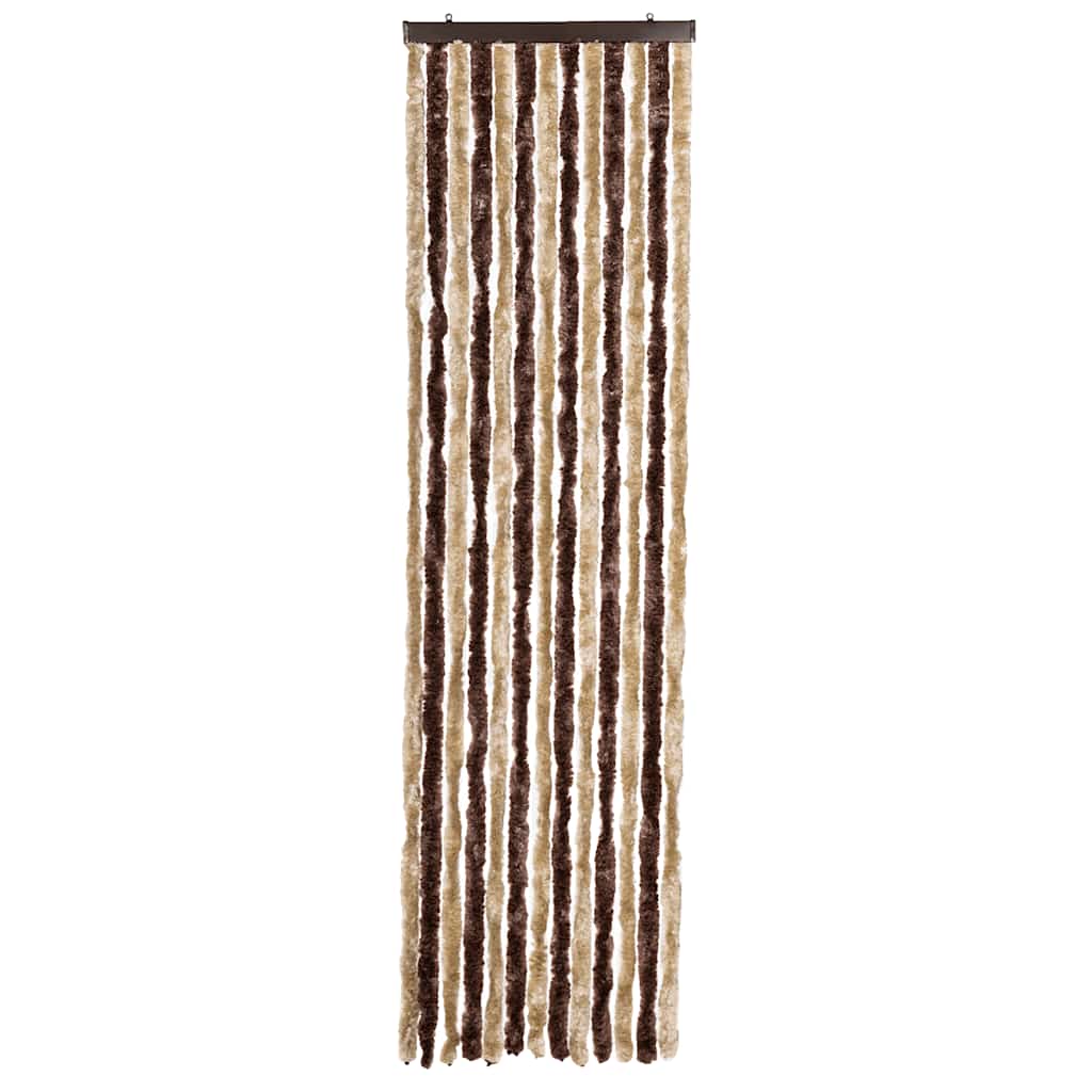 Vidaxl Fly Vorhang 56x200 cm Chenille Beige und hellbraun