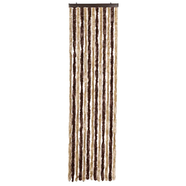 Vidaxl Fly Vorhang 56x200 cm Chenille Beige und hellbraun