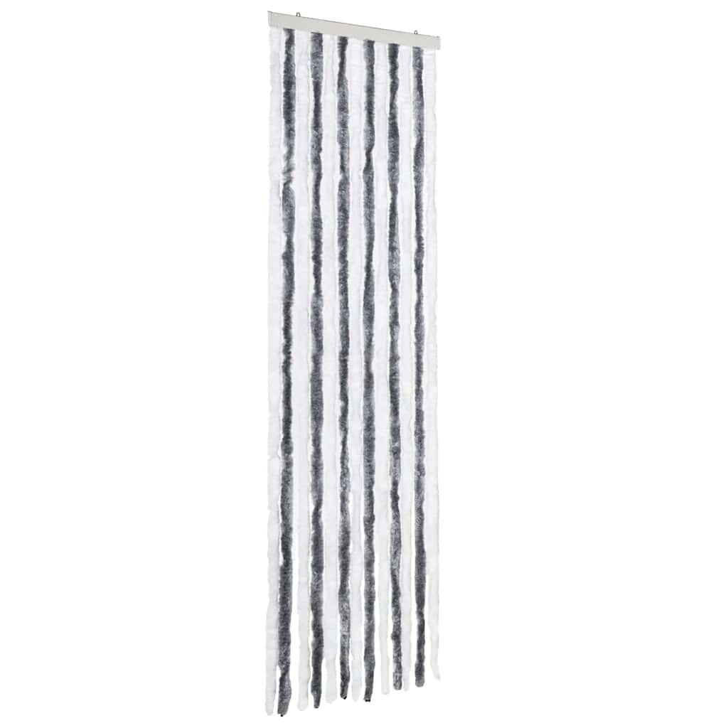 Vidaxl Fly Vorhang 56x200 cm Chenille grau und weiß