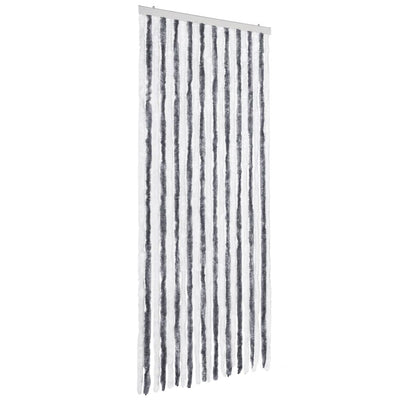 Vidaxl Fly Vorhang 90x200 cm Chenille grau und weiß