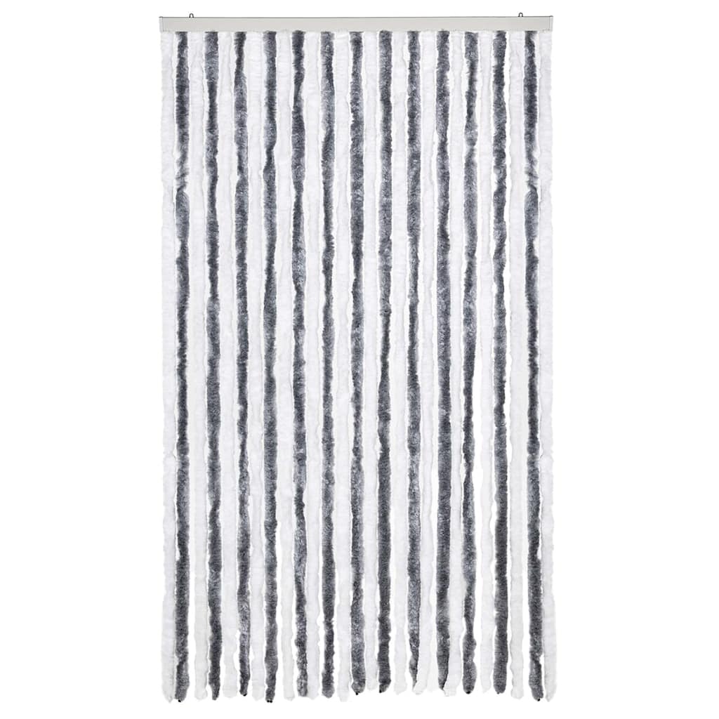 Vidaxl Fly Vorhang 118x220 cm Chenille grau und weiß