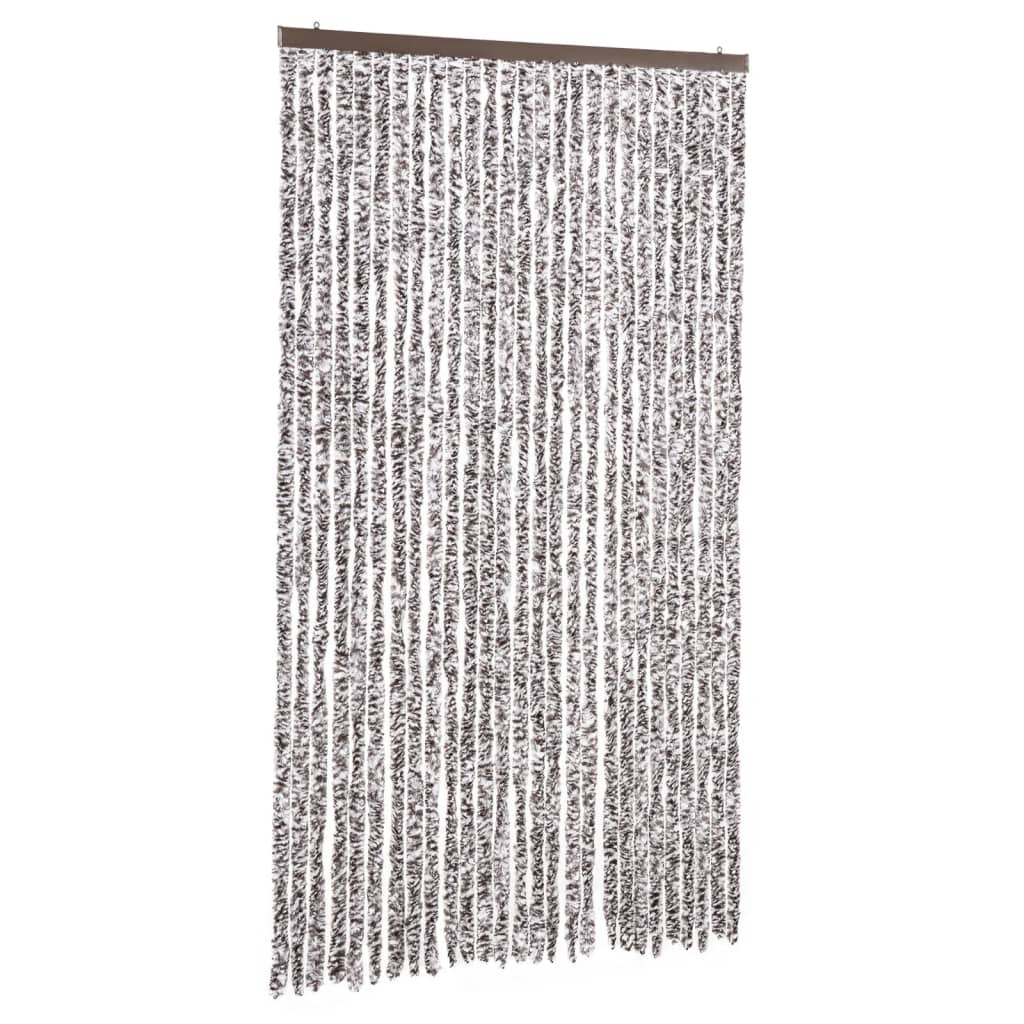 Vidaxl Fly Vorhang 118x220 cm Chenille Brown und Beige